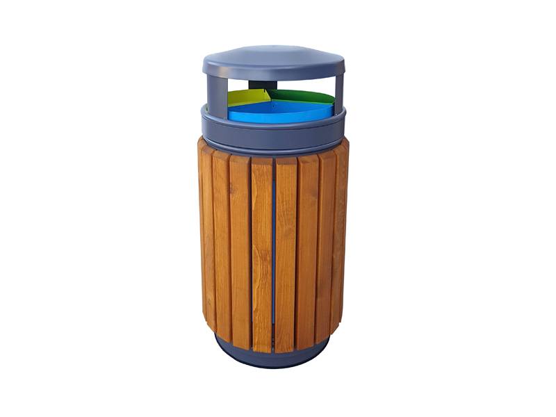 Papelera reciclaje de madera