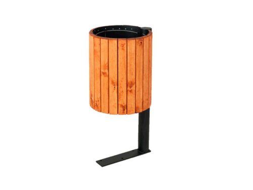 Papelera cilíndrica de madera "Alba"