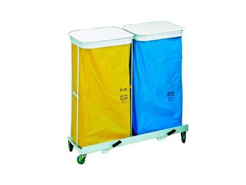 Double Bag Holder With Pedal Wheels And Cover