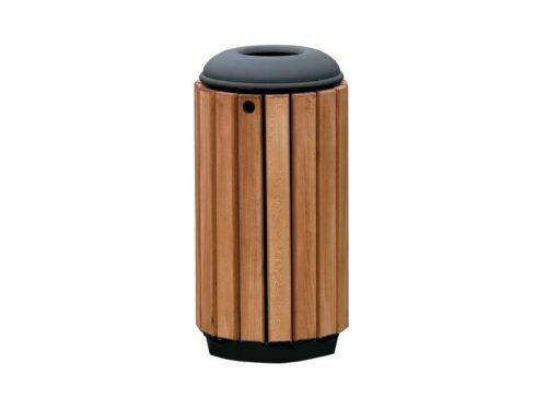 Cylindrical wooden bin with head
