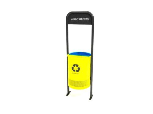 Papelera URBAN 2 residuos con soporte para rotulo