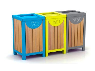 Punto verde 3 residuos tapa basculante MELIA 3017M